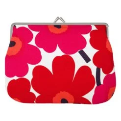 Marimekko Mini Unikko Puolikas Kukkaro, Valkoinen - Punainen