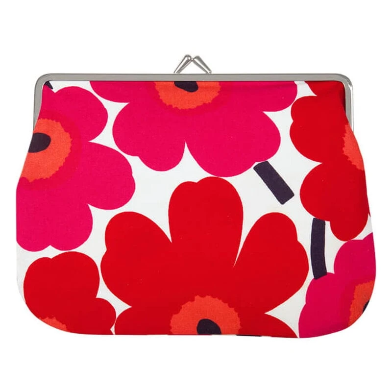 Marimekko Mini Unikko Puolikas Kukkaro, Valkoinen - Punainen 3 Marimekko Mini Unikko Puolikas Kukkaro, Valkoinen - Punainen
