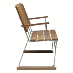 Grythyttan Stålmöbler Sohva 6, Galvanoitu Teräs - Tiikki -Terassitalo Kauppa 10331 Soffa 6 teak sida