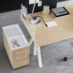 String Furniture String Works, Laatikosto Pyörillä, Valkoinen -Terassitalo Kauppa 110String iso