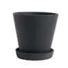 HAY Flowerpot Ruukku Ja Lautanen, L, Musta
