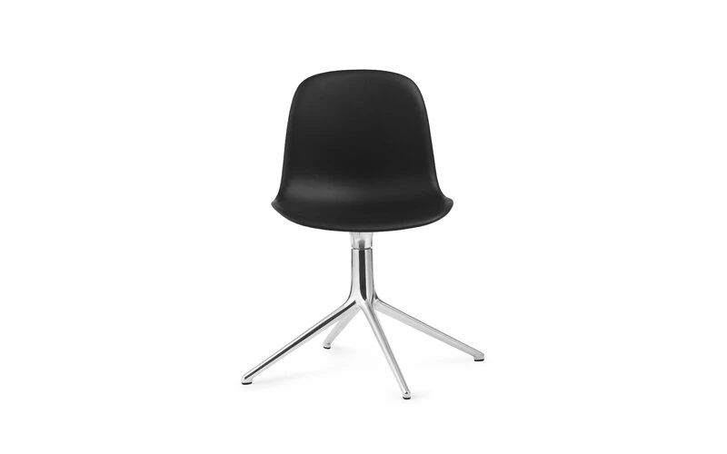 Normann Copenhagen Form Swivel 4L Tuoli, Alumiini - Musta Nahka Ultra - Image 2