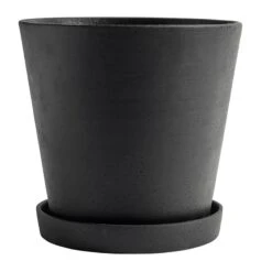 HAY Flowerpot Ruukku Ja Lautanen XXL, Musta