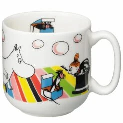 Arabia Muumi Lastenastiasto, Muumipeikko -Terassitalo Kauppa 3Muumit iso HV 1