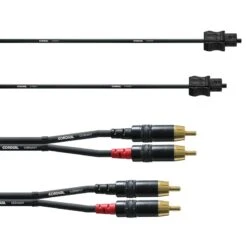 Cordial RCA/Toslink Kaapelisetti Subwooferille, 3 M, Musta