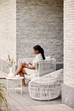 Cane-line Nest Pyöreä Tuoli, Valkoinen -Terassitalo Kauppa 57421WSW 57422WSW