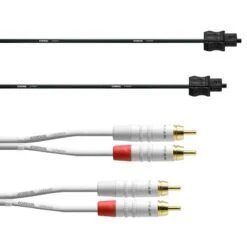 Cordial RCA/Toslink Kaapelisetti Subwooferille, 3 M, Valkoinen - Musta