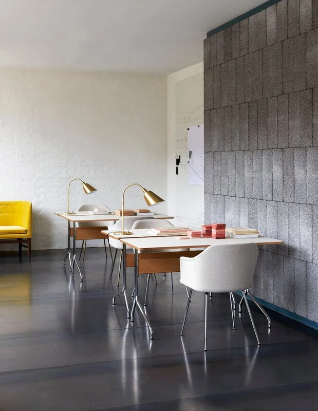 &Tradition Pavilion AV16 Työpöytä, Vaaleanharmaa Linoleumi - Tammi - Kromi - Image 5