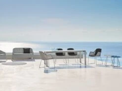 Cane-line Breeze Korkeaselkänojaisen Tuolin Tyynysetti, Musta -Terassitalo Kauppa Breeze chair white Edge table concrete on the move Kingston sofa