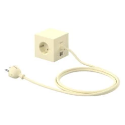 Avolt Square 1 USB Jatkojohto, Vaaleankeltainen