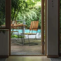 Grythyttan Stålmöbler Pöytä 9A, 120 Cm, Galvanoitu Teräs - Tiikki -Terassitalo Kauppa Grythyttan A2 teak 1 scaled 1