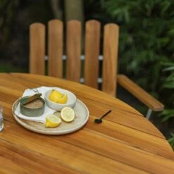 Grythyttan Stålmöbler Nojatuoli A2, Galvanoitu Teräs - Tiikki -Terassitalo Kauppa Grythyttan Bord 9A 120 teak