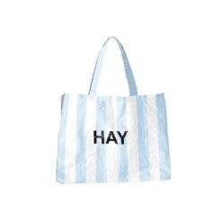 HAY Candy Stripe Ostoskassi, M, Sininen - Valkoinen