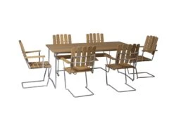 Grythyttan Stålmöbler Pöytä B31, 170 X 92 Cm, Galvanoitu Teräs - öljytty Tammi -Terassitalo Kauppa Klassikerserien bord B31 170 A2 ek oljad