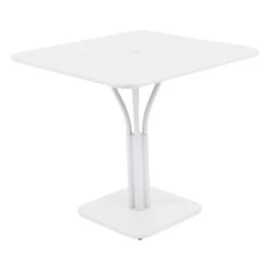 Fermob Luxembourg Pöytä, 80 X 80 Cm, Cotton White, Laippajalka