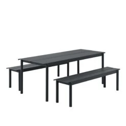 Muuto Linear Steel Pöytä 200 X 75 Cm, Musta -Terassitalo Kauppa Linear steel outdoor set 200x75 black Muuto hi res