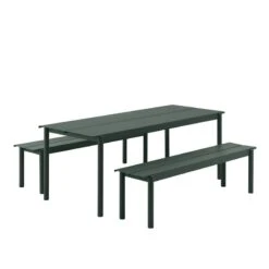 Muuto Linear Steel Penkki 170 Cm, Tummanvihreä -Terassitalo Kauppa Linear steel outdoor set 200x75 dark green Muuto hi res