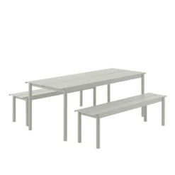 Muuto Linear Steel Pöytä, 200 X 75 Cm, Harmaa -Terassitalo Kauppa Linear steel outdoor set 200x75 grey Muuto 5000x5000 hi res 150 1role
