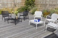 Petite Friture Week-end Matala Pöytä, Musta -Terassitalo Kauppa M074 weekend armchair coffee table white black 28C29Ola Rindal lifestyle LR28129