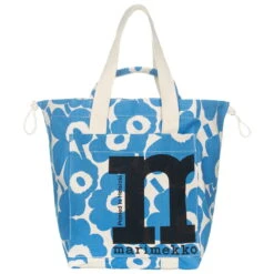 Marimekko Mono City Tote Unikko Olkalaukku, Puuvilla - Vaaleansininen