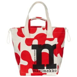 Marimekko Mono City Tote Pulloposti Olkalaukku, Puuvilla - Punainen
