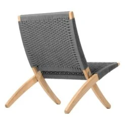 Carl Hansen & Søn MG501 Cuba Outdoor Tuoli, Tiikki - Charcoal 1402 -Terassitalo Kauppa MG501 teak untreated flatrope charcoal1402 back