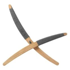 Carl Hansen & Søn MG501 Cuba Outdoor Tuoli, Tiikki - Charcoal 1402 -Terassitalo Kauppa MG501 teak untreated flatrope charcoal1402 side