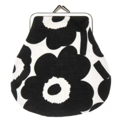 Marimekko Mini Unikko Pieni Kukkaro, Valkoinen - Musta