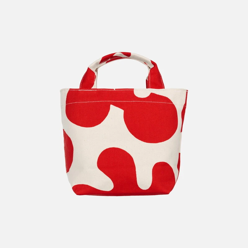 Marimekko Mono Mini Tote Pulloposti Laukku, Puuvilla - Punainen 6 Marimekko Mono Mini Tote Pulloposti Laukku, Puuvilla - Punainen - Image 4