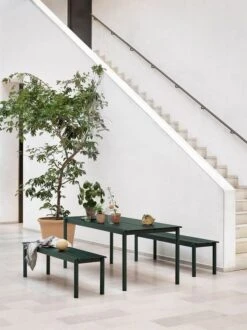 Muuto Linear Steel Pöytä 140 X 75 Cm, Tummanvihreä -Terassitalo Kauppa Muuto Linear steel series table bench dark green Muuto low res